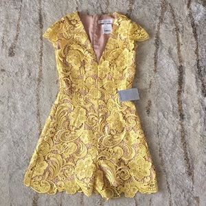 Yellow Dress the Population shorts romper